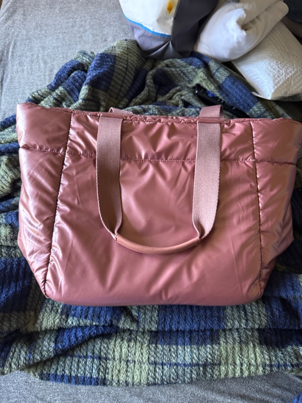 Women’s Quilted Tote Bag in Dusty Rose